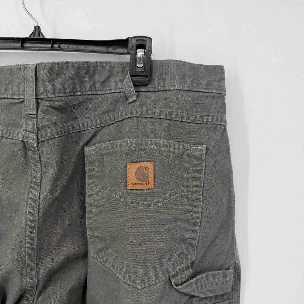 Carhartt Workwear Pants Green Men's Size 40x32 Carpenter Cargo Blue Collar